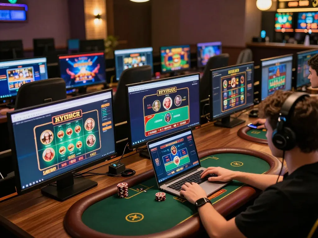Individuals strategizing on sc88e platform while immersed in online casino gaming.
