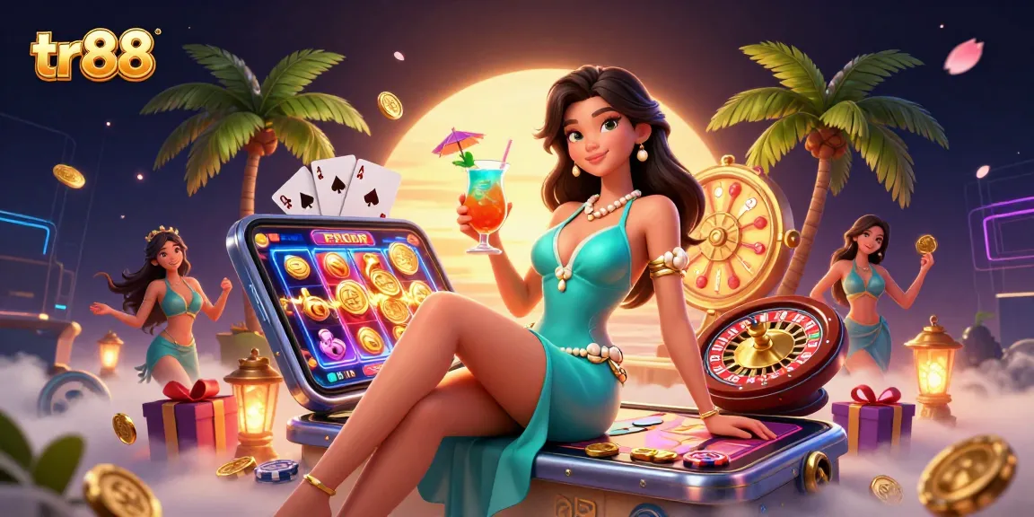Engage with tr88 as slots spin and winnings soar in a vibrant beach casino setting.