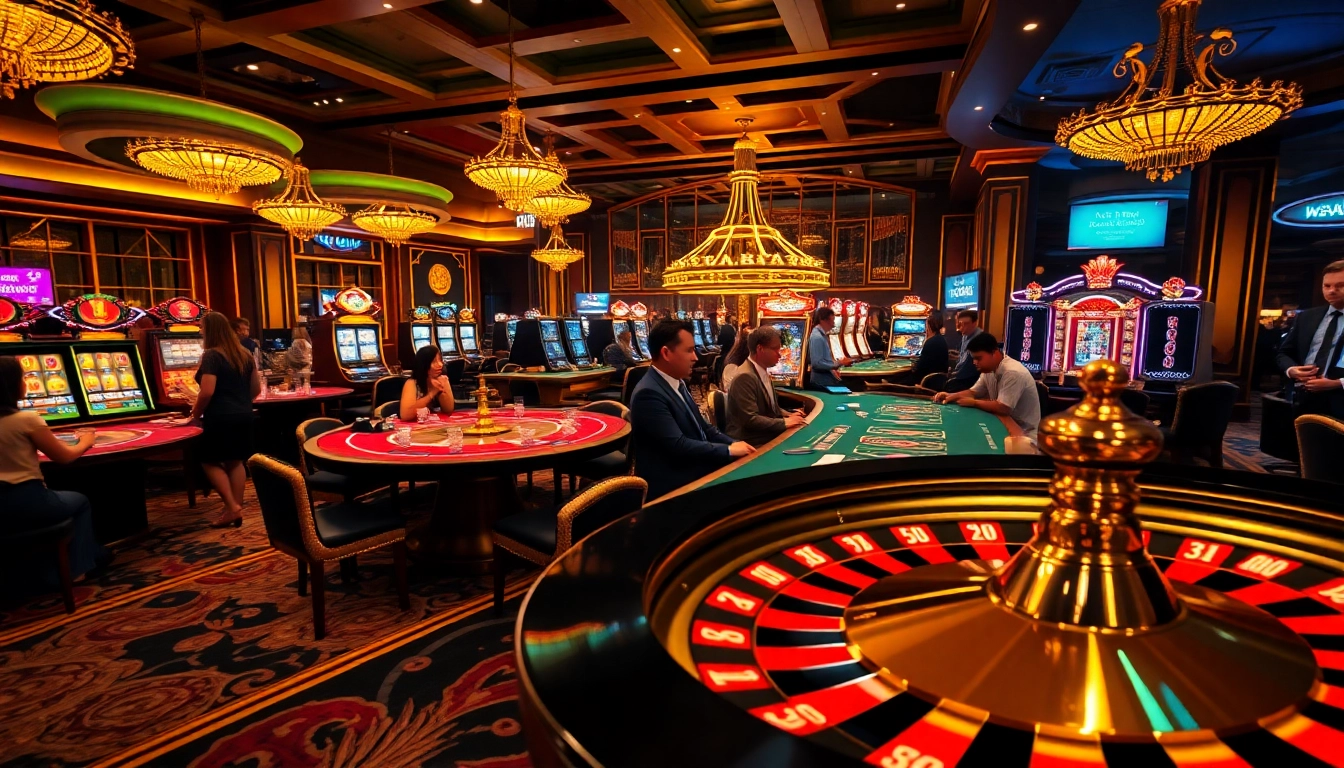 Experience the thrill of online gaming at https://xx88.contractors/ with an exciting casino scene featuring luxurious tables and vibrant players.