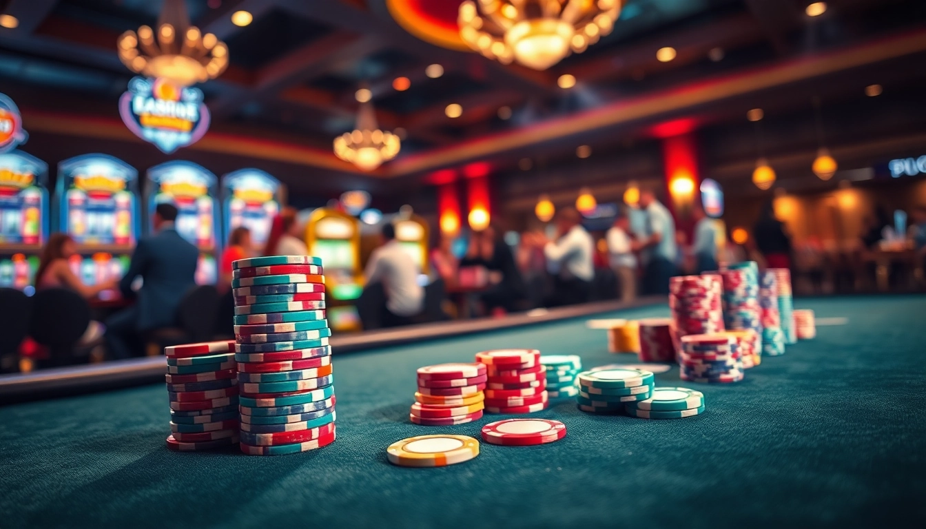 Katsu5 menawarkan pengalaman bermain poker yang mendebarkan dengan meja penuh chip berwarna-warni.