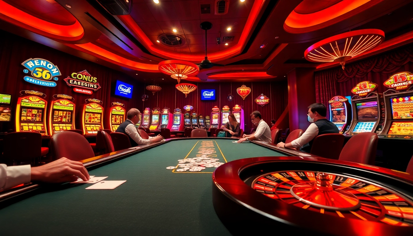 Experience the thrill of gambling at s8com with vibrant casino visuals featuring poker games and slot machines.