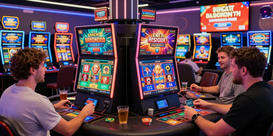 A lively online casino gaming atmosphere featuring players using credit cards at https://being-there.org.uk, showcasing vibrant games and promotions.