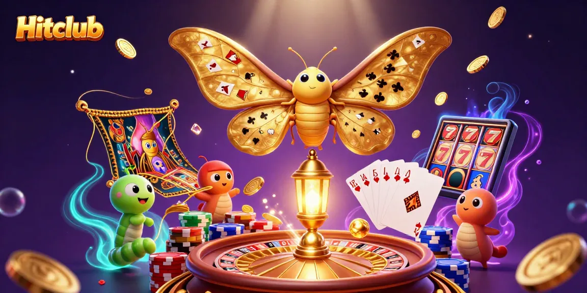 Experience thrilling wins at Hitclub with dazzling casino scenes in a vibrant 3D illustration.