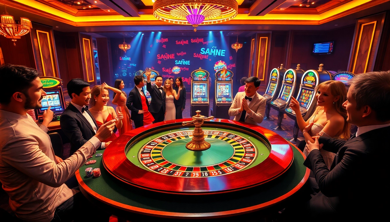 Players celebrating their wins at a luxury casino table representing http://2haywin.pro/ gaming experience.