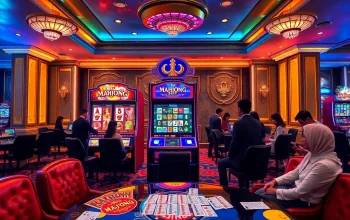 Players enjoying the slot mahjong experience at an upscale casino setup.