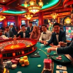 Thrilled gamblers at a luxurious casino table, questioning shbet lừa đảo không? with vibrant chips and cards.