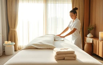 Suwon 출장마사지 session showcasing a tranquil massage setting with a professional therapist.