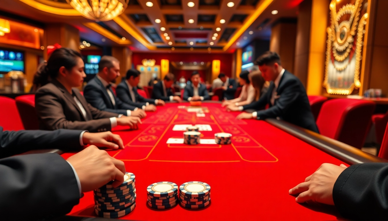 Experience the excitement of a Live Casino in Singapore with confident players at the blackjack table.