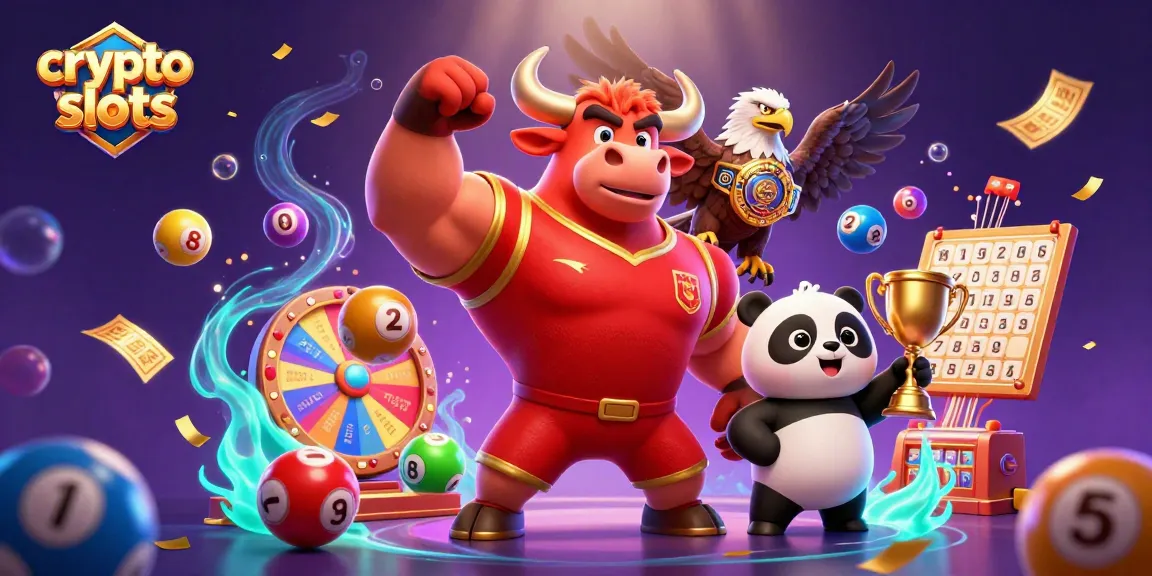 Win big with crypto slots in this vibrant casino illustration.